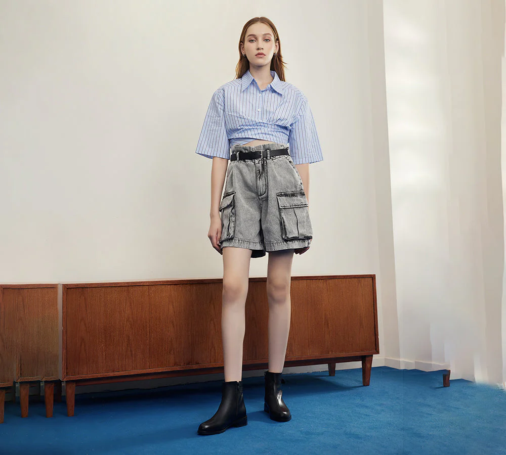 TARRAMARRA? Women Leather Buckle Zipper Chelsea Boots Ivana