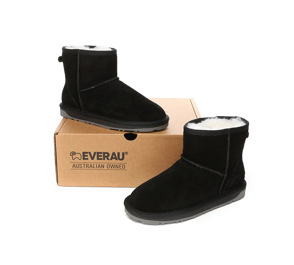 EVERAU? UGG Boots Sheepskin Wool Ankle Mini Classic Suede