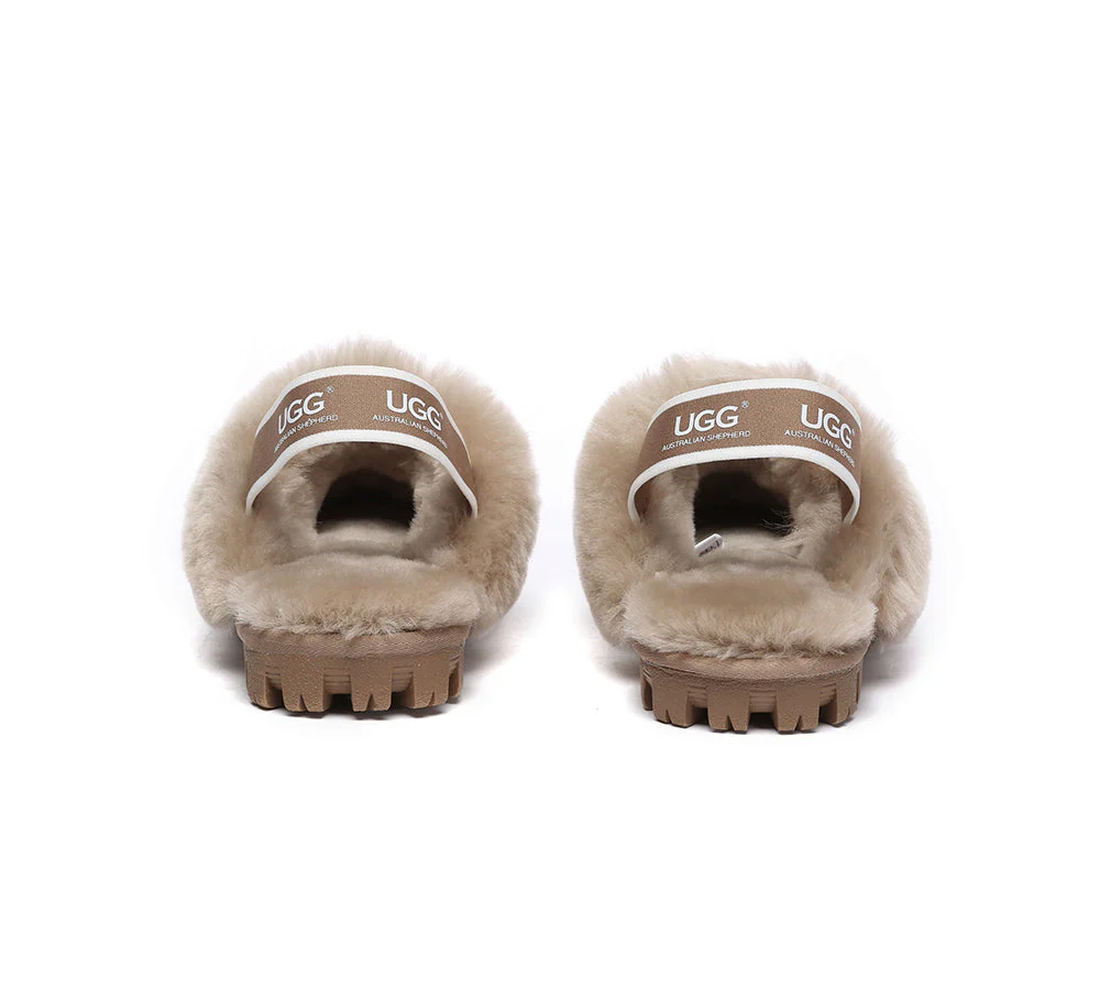 AUSTRALIAN SHEPHERD? UGG Slippers Sheepskin Wool Slingback Waffle Plus