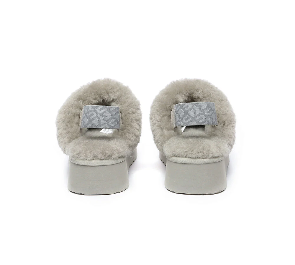 EVERAU? UGG Women Removable Strap Slingback Platform Slippers Forever