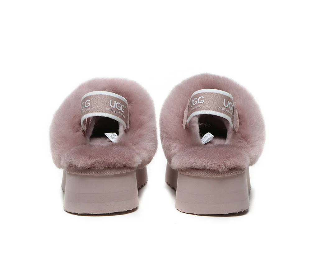 AUSTRALIAN SHEPHERD? 2-Way Style UGG Slippers Women Removable Strap Slingback Platform Muffin