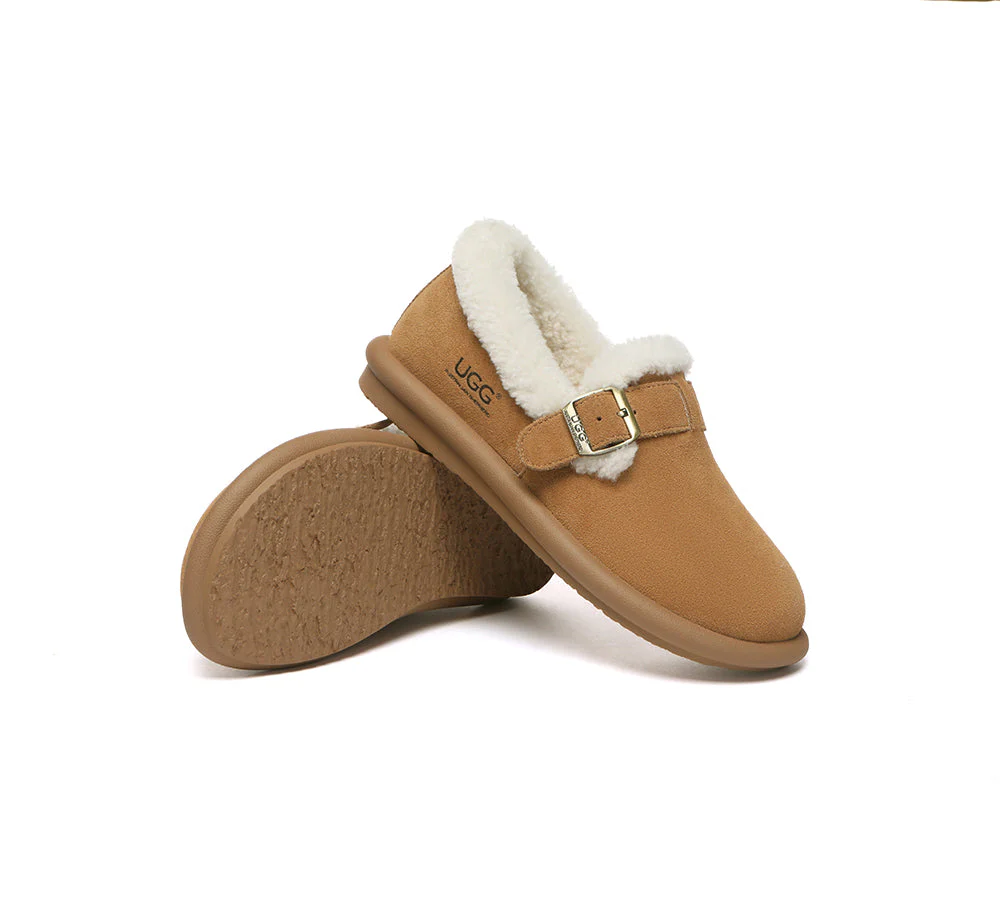 AUSTRALIAN SHEPHERD? UGG Slippers Sheepskin Wool Adjustable Strap Ankle Froim