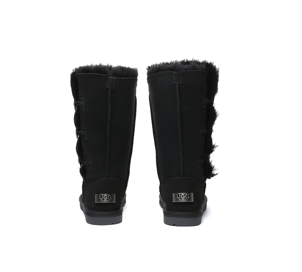 UGG EVERAU? UGG Boots Double Faced Sheepskin Wool Tall Button