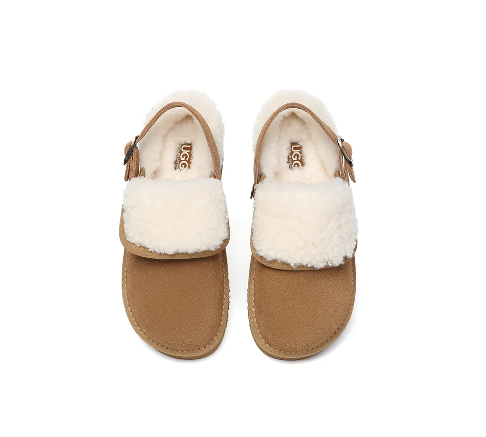 AUSTRALIAN SHEPHERD? UGG Slippers Sheepskin Wool Adjustable Strap Slingback Tenley