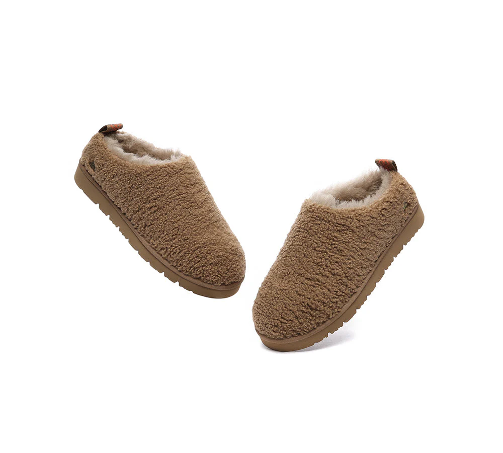 EVERAU? UGG Slippers Sheepskin Wool Plush Ankle Teddycozy