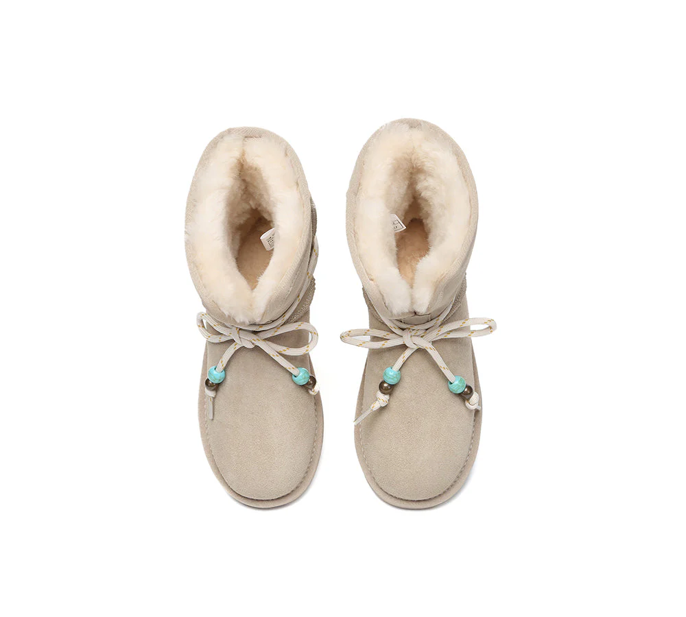 AUSTRALIAN SHEPHERD? UGG Boots Women Sheepskin Wool Adjustable Strap Carlos