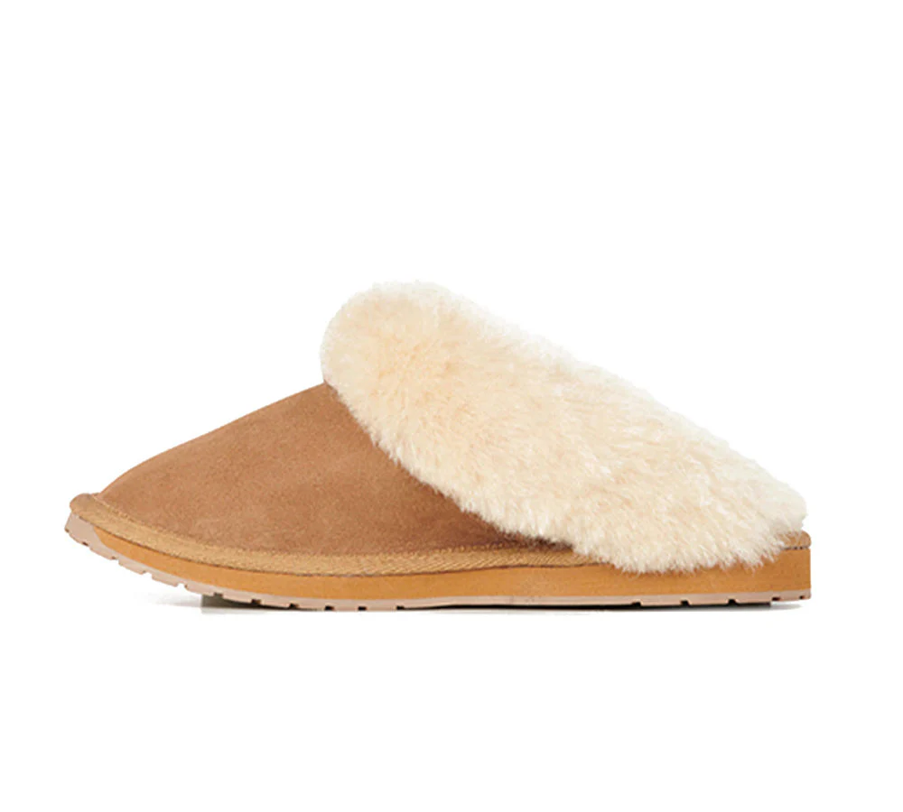 EMU? UGG Slippers Australian Made Sheepskin Wool Scuff Platinum Eden