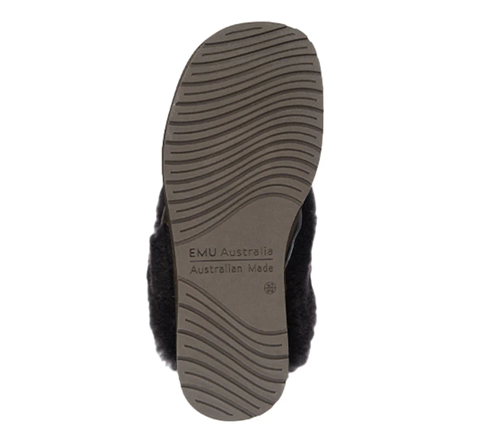 EMU? UGG Slippers Australian Made Sheepskin Wool Scuff Platinum Eden