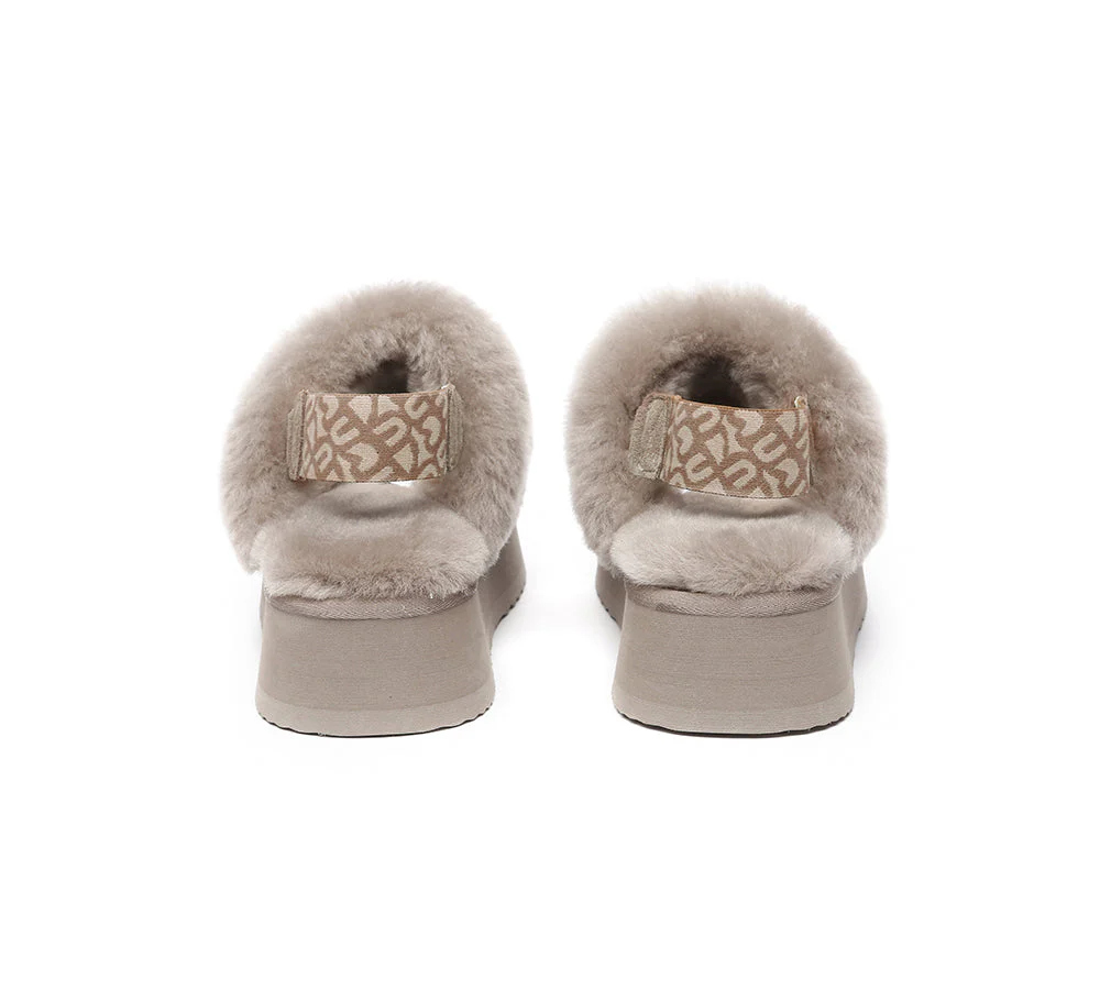 EVERAU? UGG Women Removable Strap Slingback Platform Slippers Forever