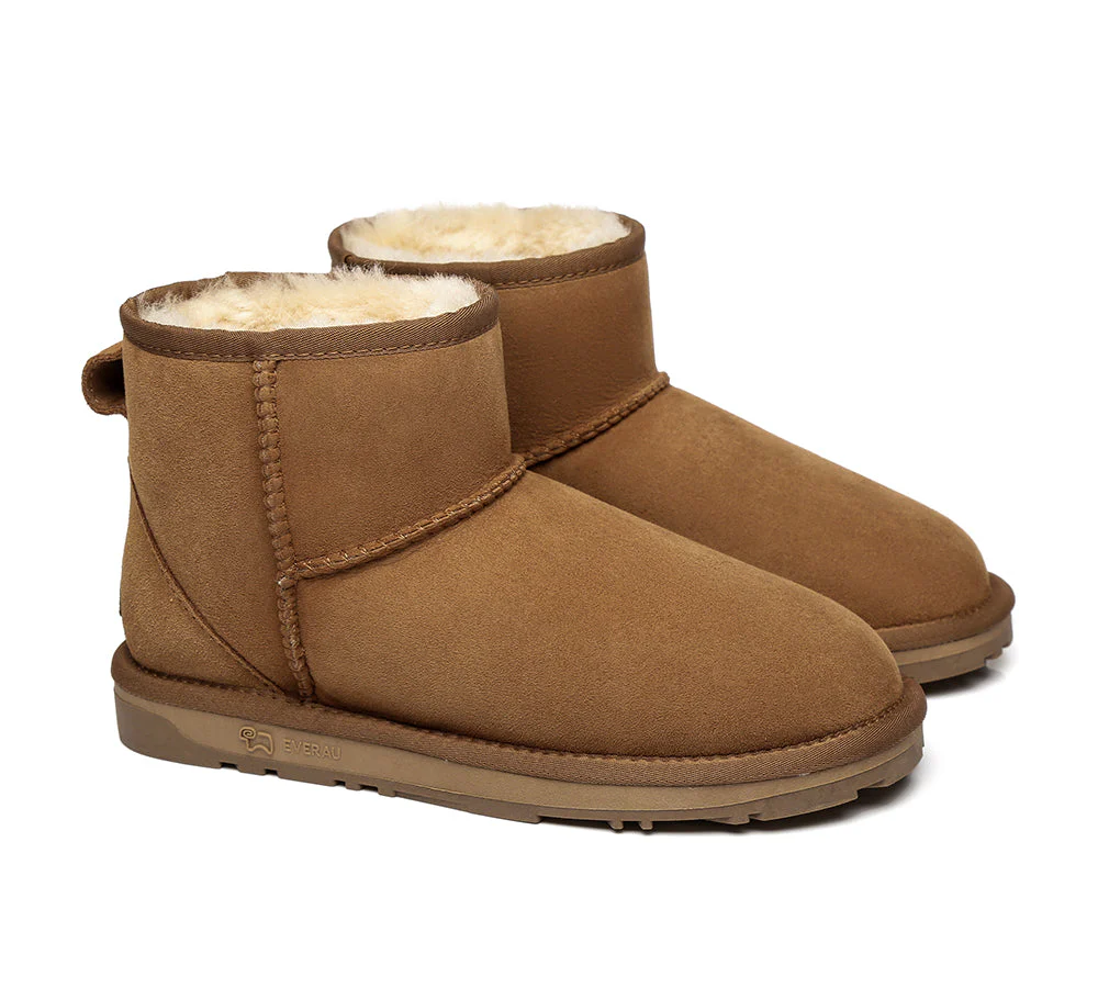 EVERAU? UGG Boots Sheepskin Wool Ankle Mini Classic