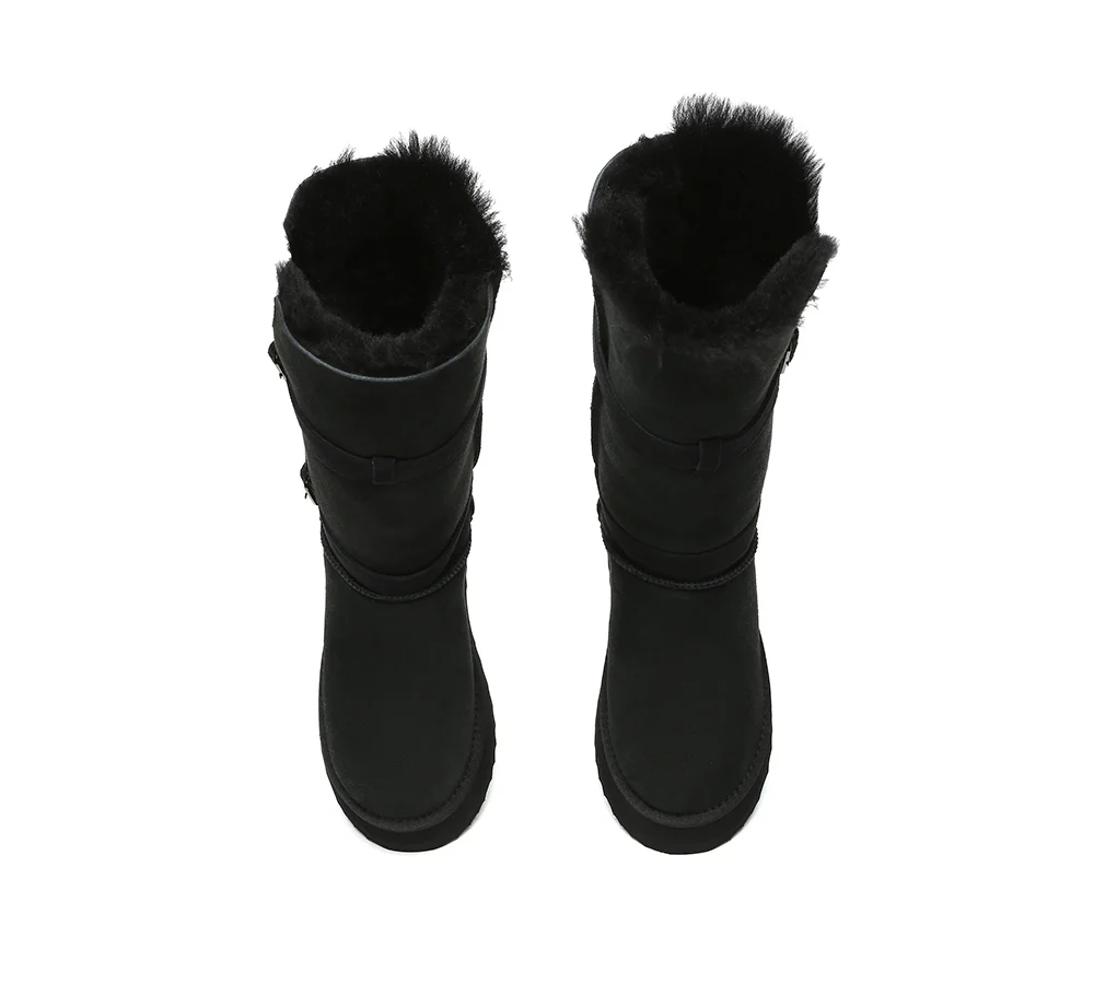 UGG EVERAU? UGG Boots Women Sheepskin Wool Knee High Platform Tall Valerie