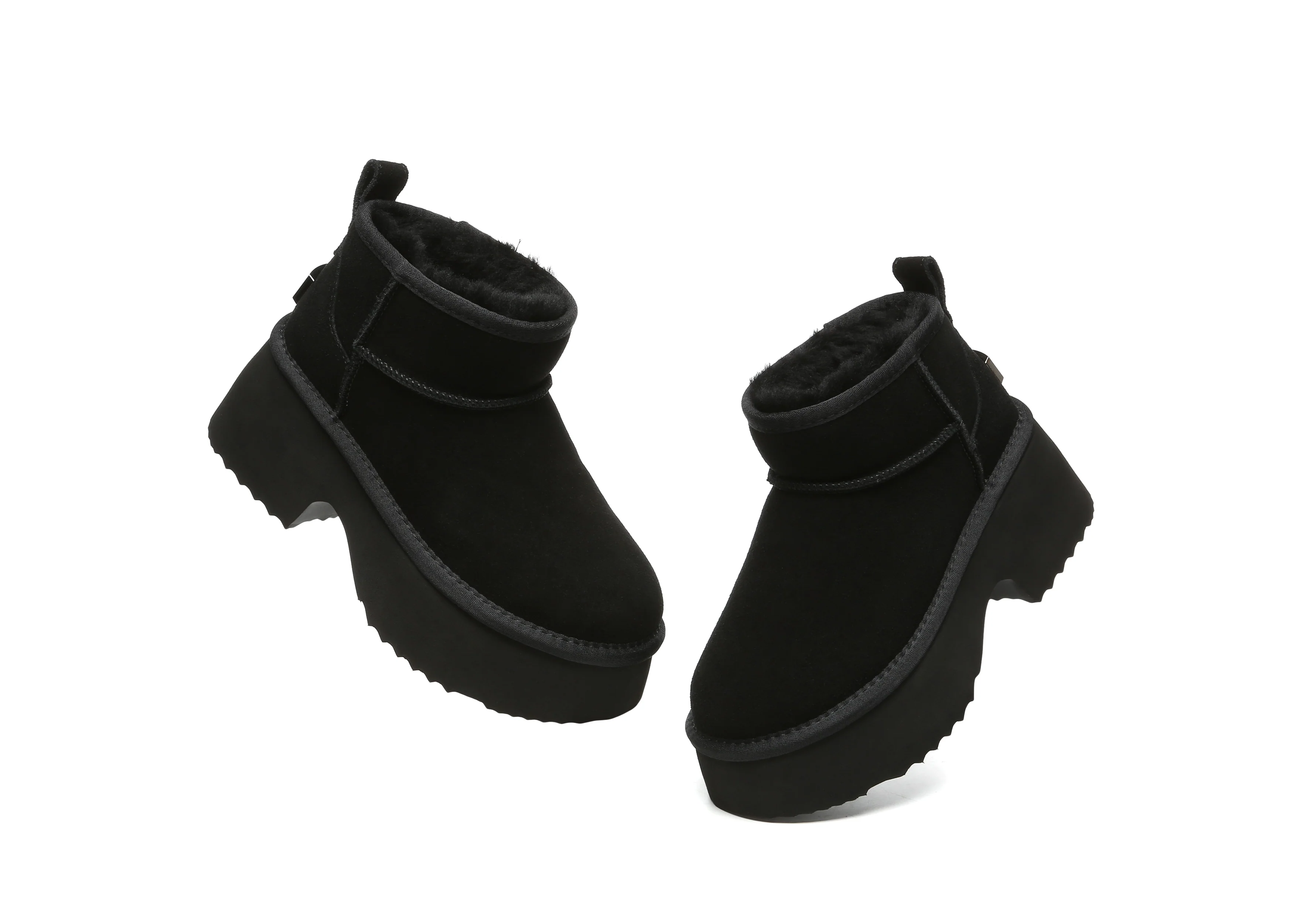 UGG EVERAU? UGG Boots Sheepskin Wool Ankle Chunky Platform Ariel