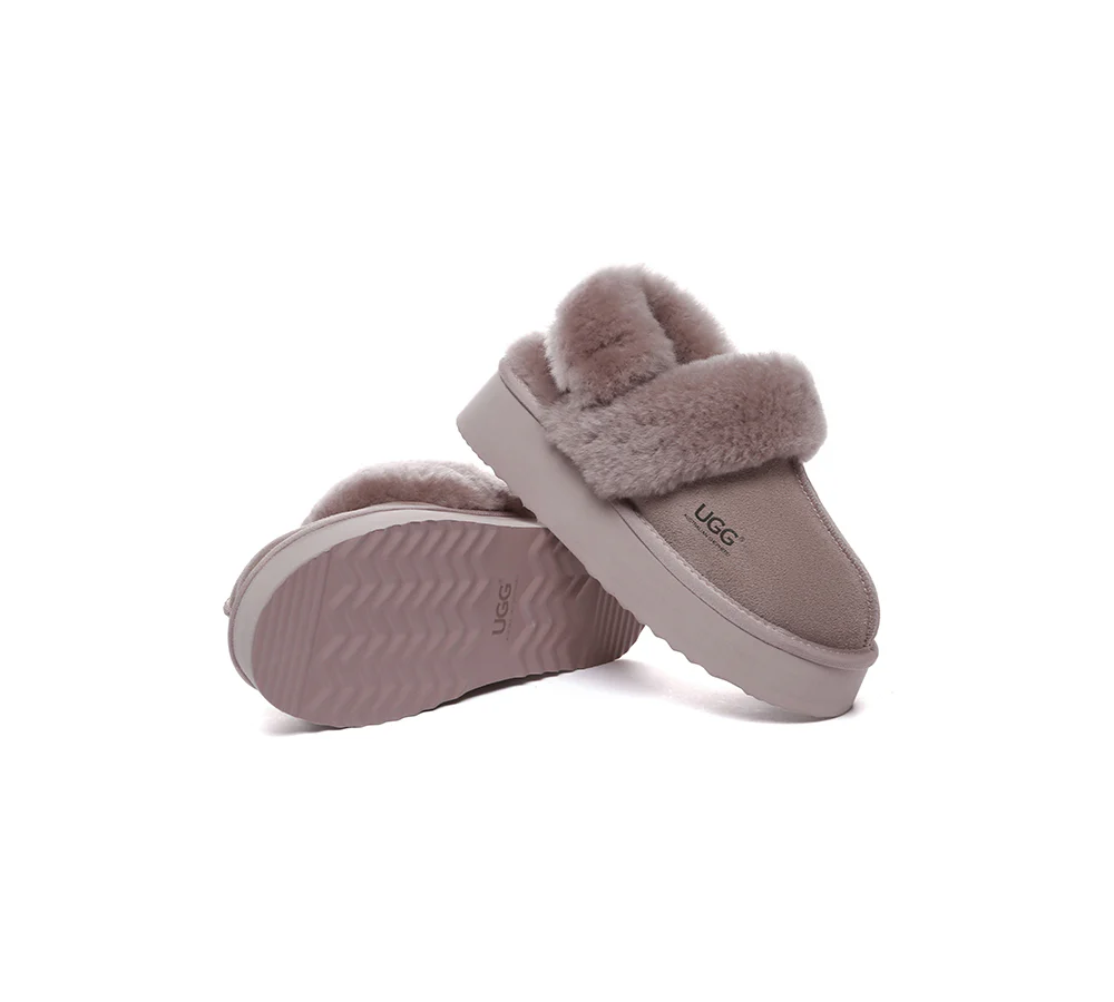 AUSTRALIAN SHEPHERD? UGG Slippers Women Removable Wool Strap Slingback Platform Musa