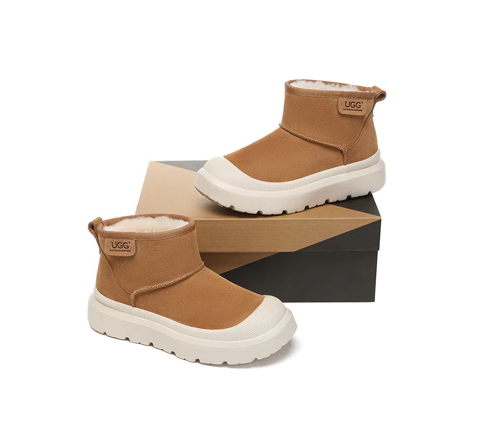 AUSTRALIAN SHEPHERD? UGG Boots Sheepskin Wool Ankle Chunky Platform Harrison