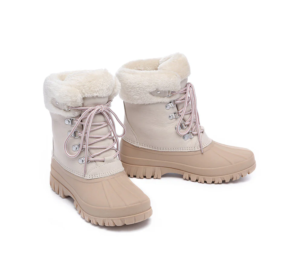 AUSTRALIAN SHEPHERD? Women Lace Up Chunky Snow Boots Natalia