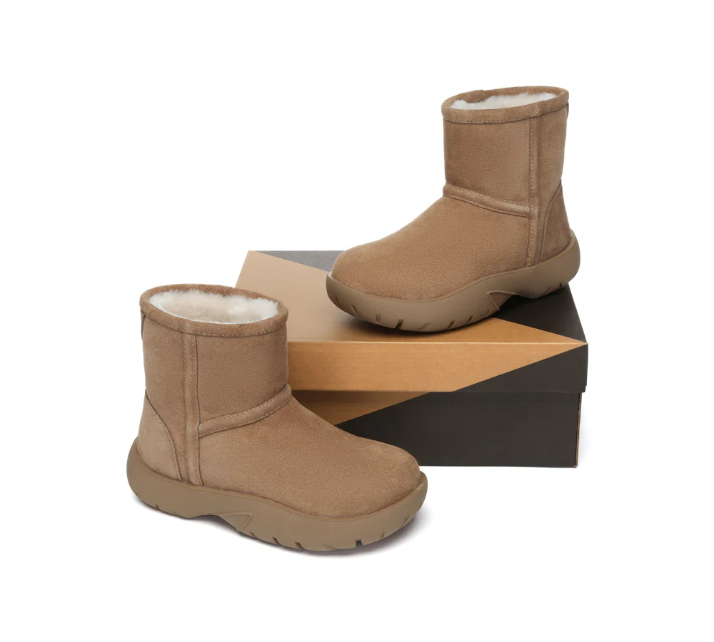 AUSTRALIAN SHEPHERD? UGG Boots Sheepskin Wool Mid Calf Chunky Short Classic Salma