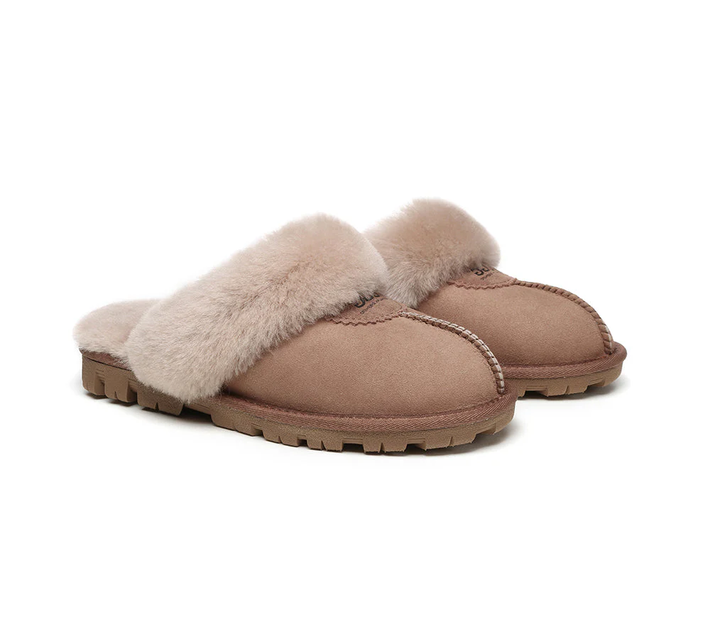 AUSTRALIAN SHEPHERD? UGG Slippers Double Face Sheepskin Wool Scuff Waffle