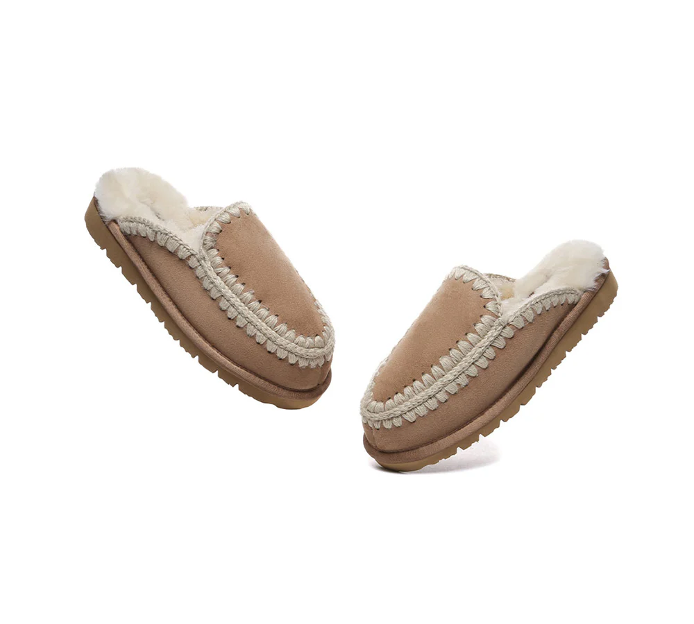 AUSTRALIAN SHEPHERD? UGG Slippers Women Sheepskin Wool Knitted Sophia