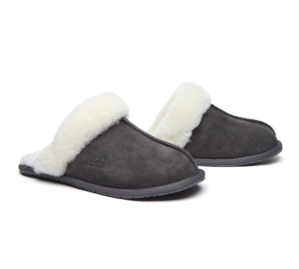 AUSTRALIAN SHEPHERD? UGG Slippers Premium Sheepskin Wool Scuff Rosa