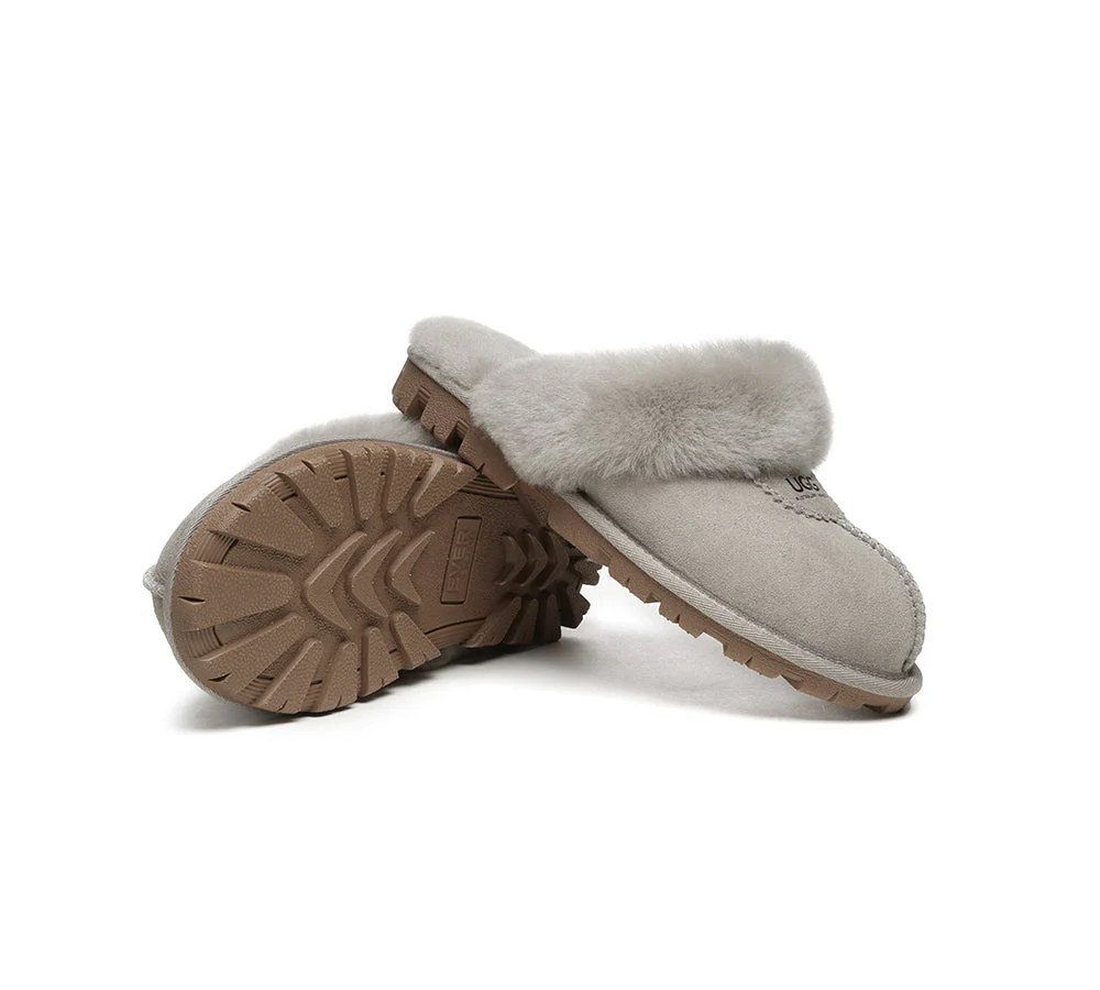 AUSTRALIAN SHEPHERD? UGG Slippers Double Face Sheepskin Wool Scuff Waffle