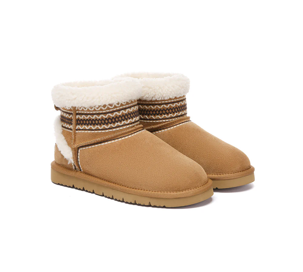 AUSTRALIAN SHEPHERD? UGG Boots Sheepskin Wool Shearling Knitted Mini Ferlat