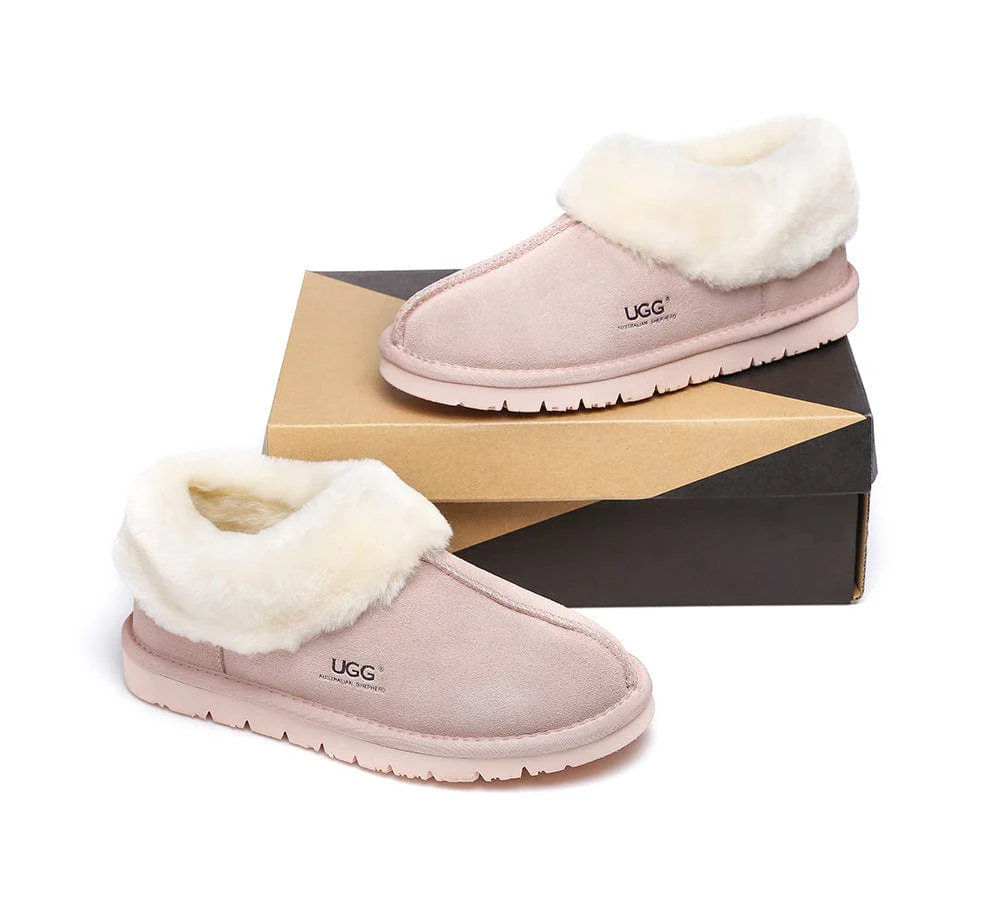AUSTRALIAN SHEPHERD? UGG Slippers Sheepskin Wool Ankle Homey
