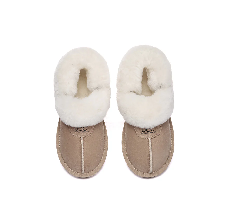AUSTRALIAN SHEPHERD? UGG Women Slippers Removable Wool Fluffy Strap Slingback Waffle