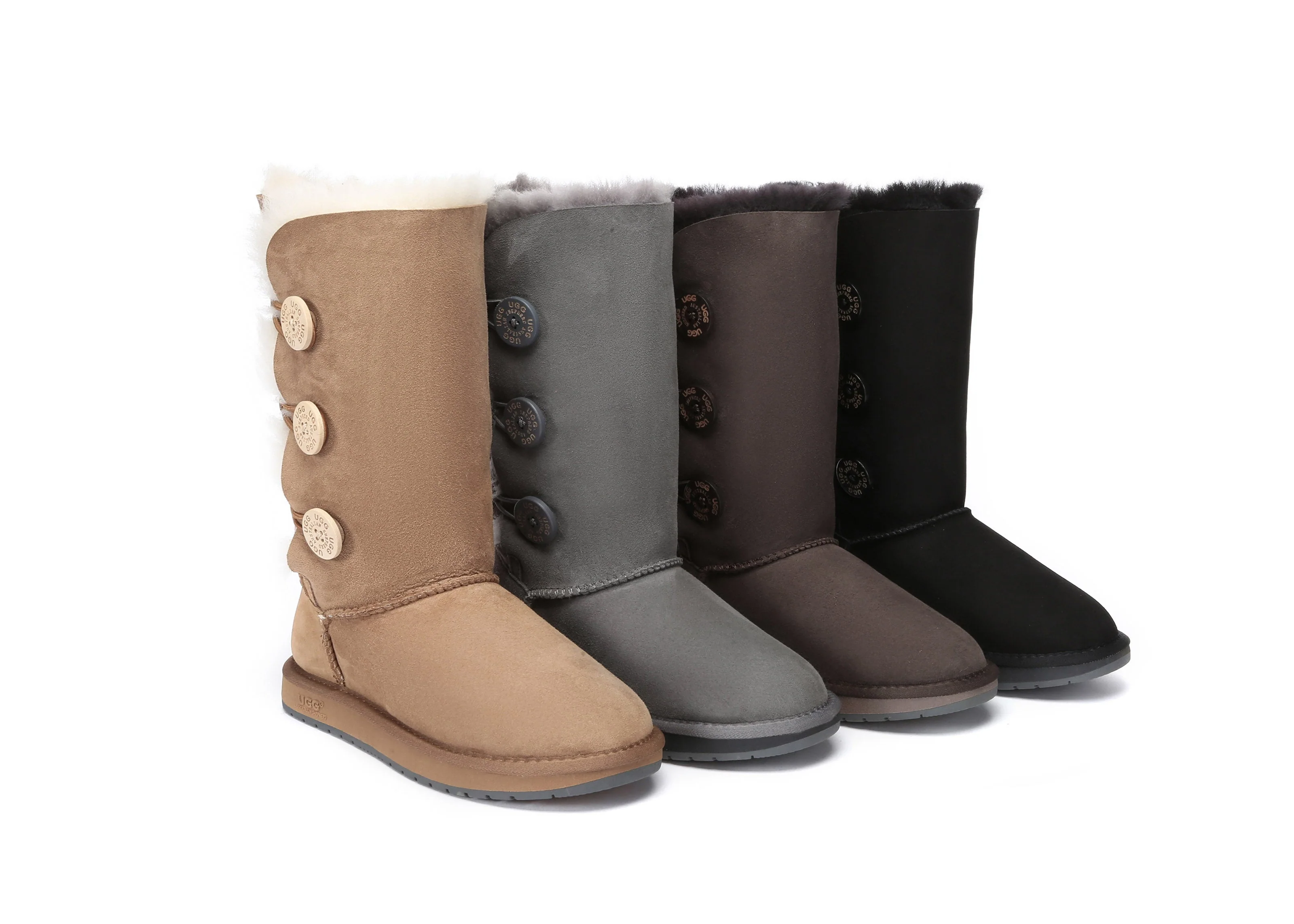 AUSTRALIAN SHEPHERD? UGG Boots Double Face Sheepskin Wool Tall Triple Button