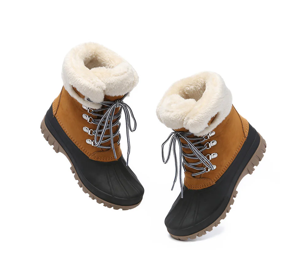 AUSTRALIAN SHEPHERD? Women Lace Up Chunky Snow Boots Natalia