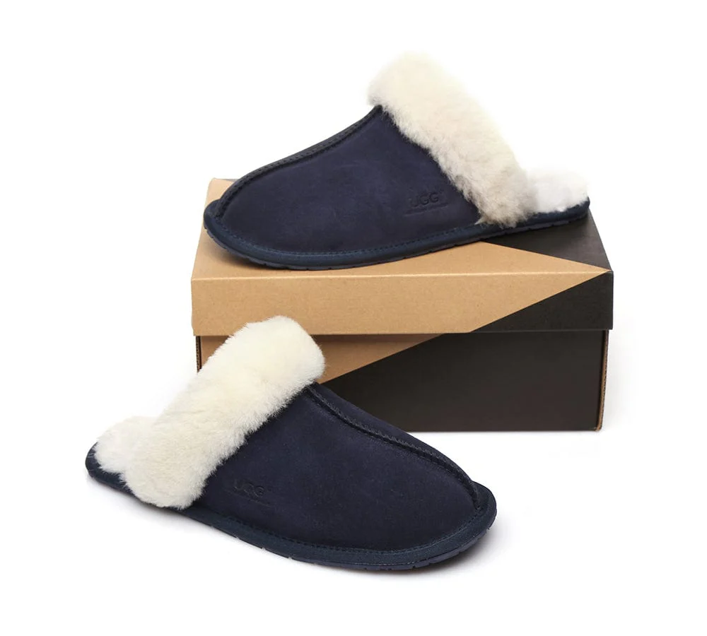 AUSTRALIAN SHEPHERD? UGG Slippers Premium Sheepskin Wool Scuff Rosa