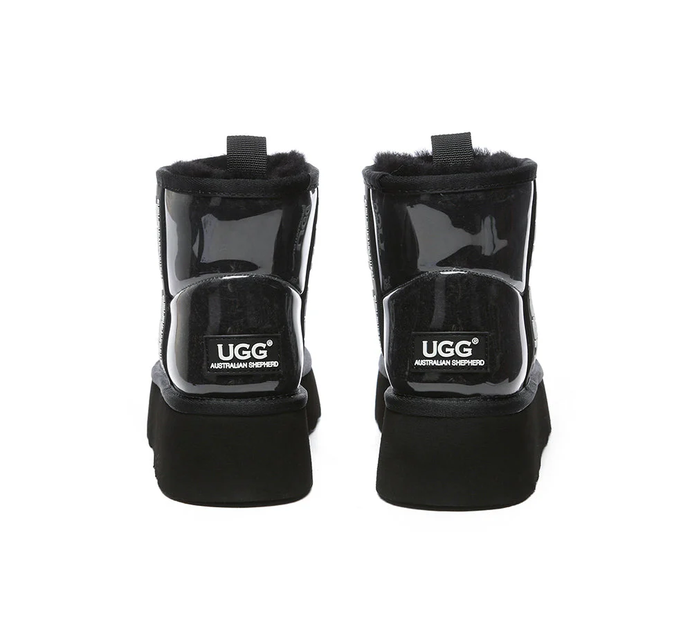 AUSTRALIAN SHEPHERD? UGG Boots Women Clear Waterproof Shearling Coated Classic Platform