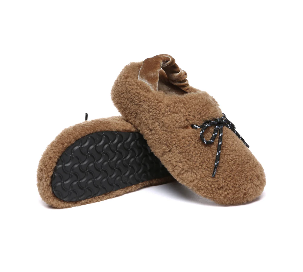 AUSTRALIAN SHEPHERD? UGG Slippers Women Curly Sheepskin Wool Slingback Barrett