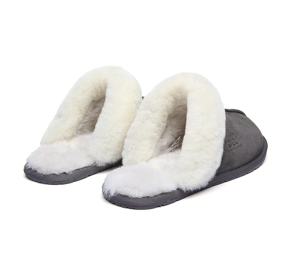 AUSTRALIAN SHEPHERD? UGG Slippers Premium Sheepskin Wool Scuff Rosa