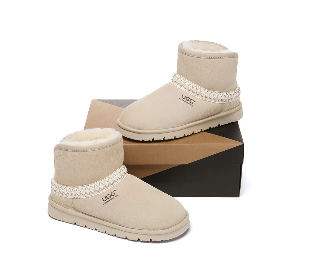 AUSTRALIAN SHEPHERD? UGG Boots Sheepskin Wool Ankle Knitted Fayle