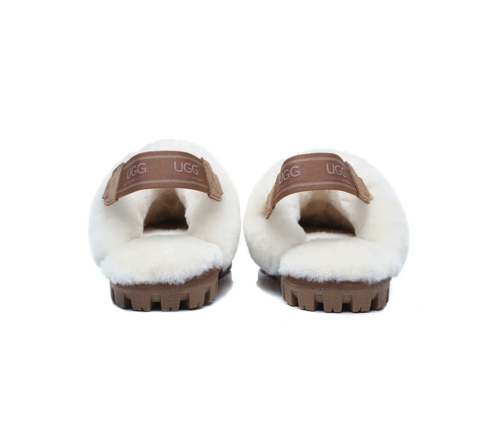 AUSTRALIAN SHEPHERD? 2-Way Style UGG Slippers Sheepskin Wool Removable Strap Slingback Suzie