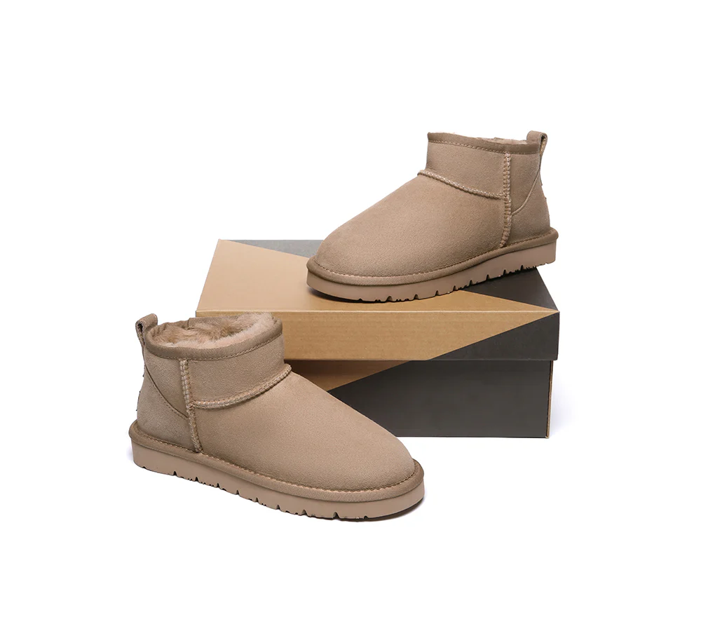 AUSTRALIAN SHEPHERD? UGG Boots Double Faced Sheepskin Wool Ankle Mini Boots Jade