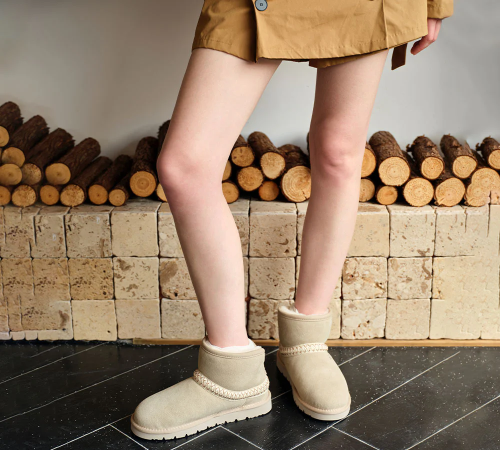 AUSTRALIAN SHEPHERD? UGG Boots Sheepskin Wool Ankle Knitted Fayle