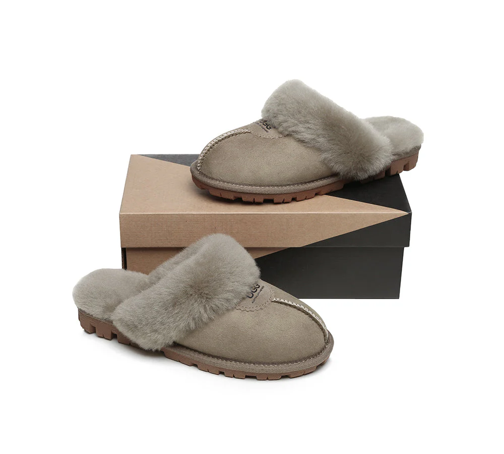 AUSTRALIAN SHEPHERD? UGG Slippers Double Face Sheepskin Wool Scuff Waffle