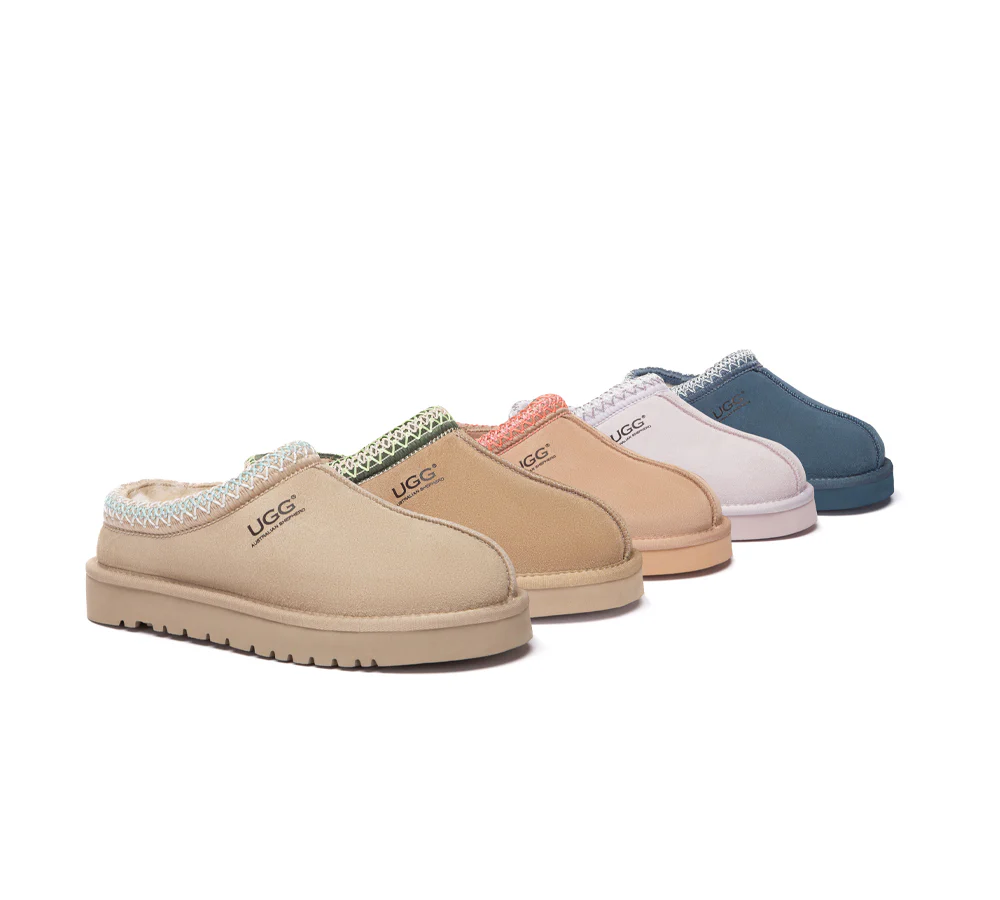 AUSTRALIAN SHEPHERD? UGG Slippers Sheepskin Wool Ankle Multi-color Tazzy Tay