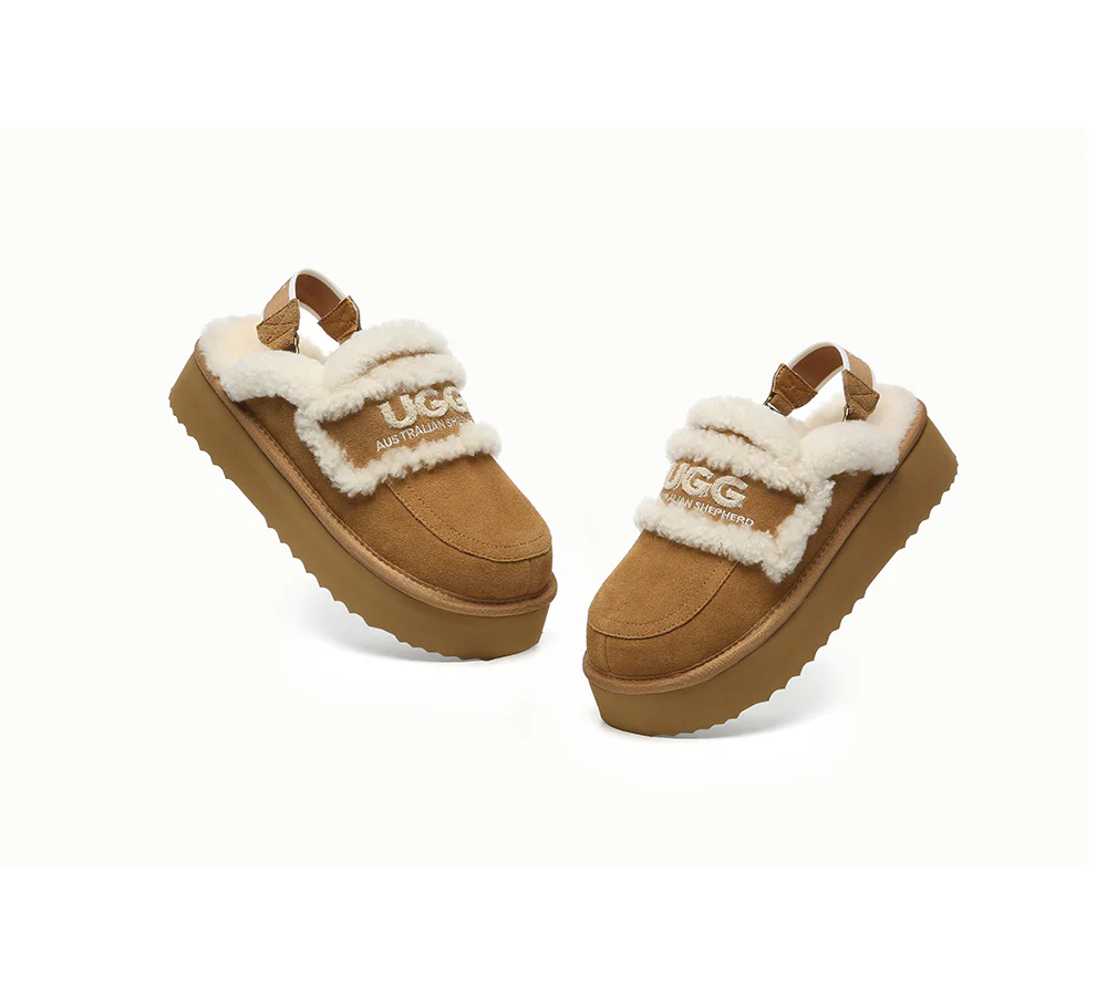 AUSTRALIAN SHEPHERD? UGG Slippers Women Removable Strap Slingback Platform Rilee