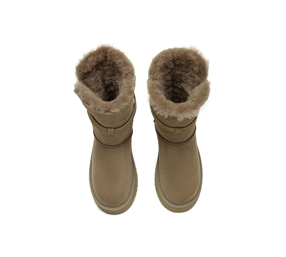 UGG EVERAU?  UGG Boots Women Sheepskin Wool Platform Short Valerie