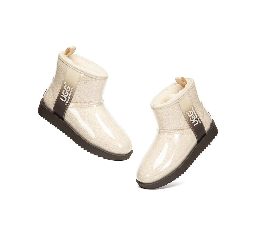AUSTRALIAN SHEPHERD? UGG Boots Women Clear Waterproof Shearling Coated Neo