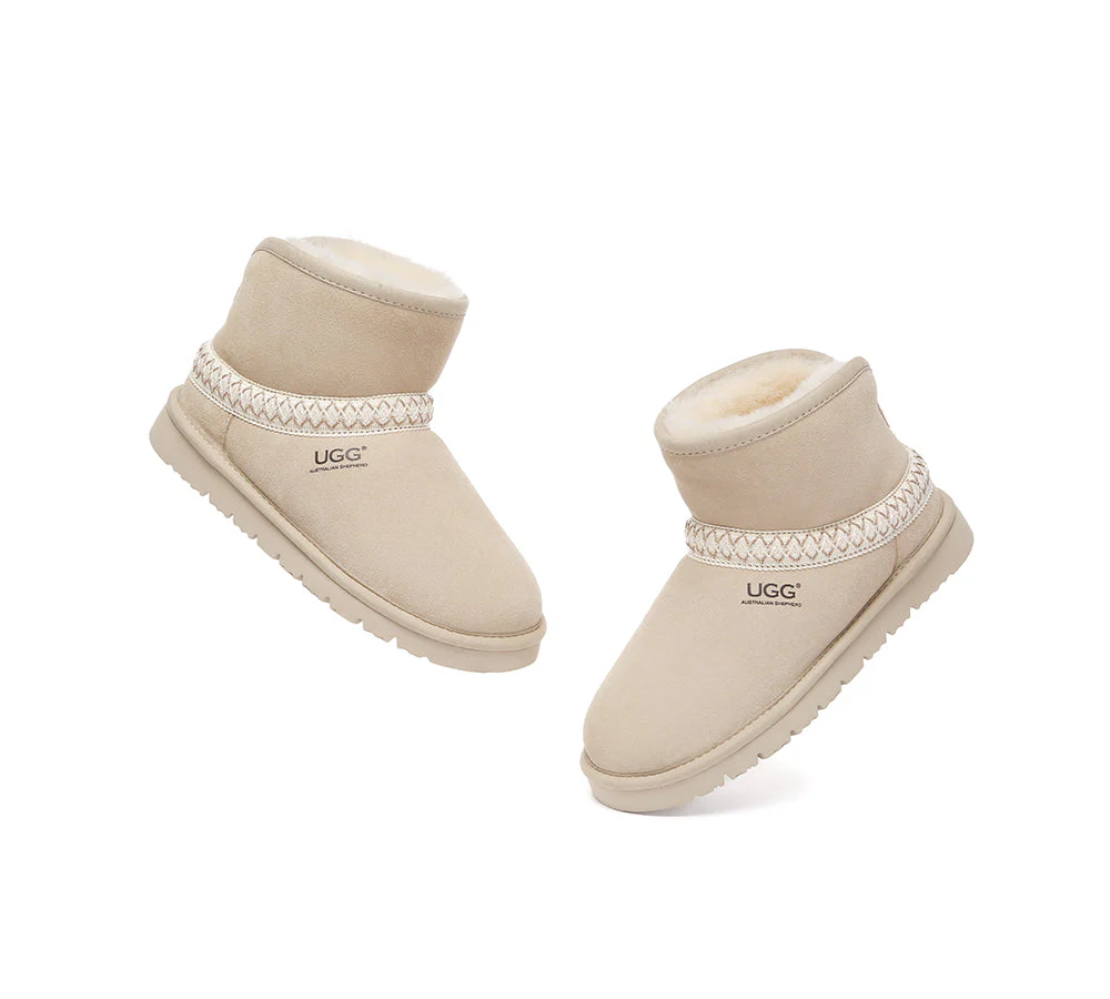 AUSTRALIAN SHEPHERD? UGG Boots Sheepskin Wool Ankle Knitted Fayle