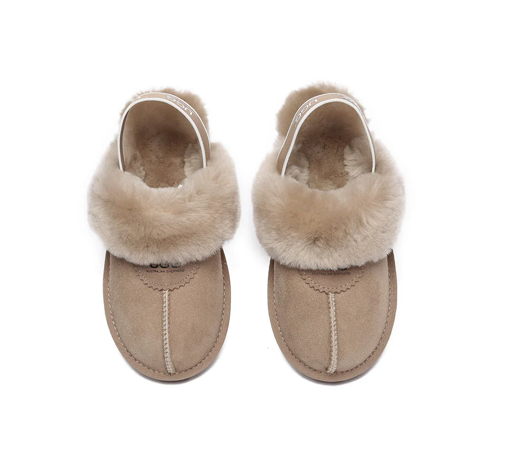 AUSTRALIAN SHEPHERD? UGG Slippers Sheepskin Wool Slingback Waffle Plus