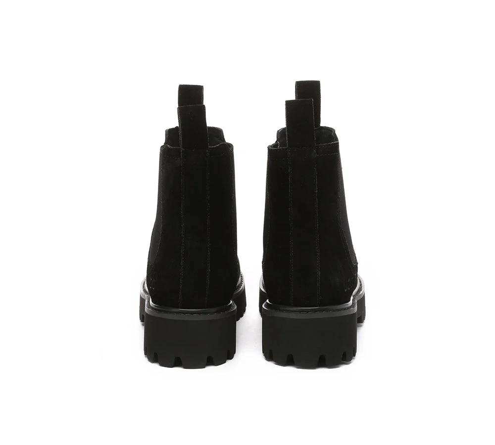 AUSTRALIAN SHEPHERD? UGG Boots Sheepskin Wool Chelsea Chunky Chana