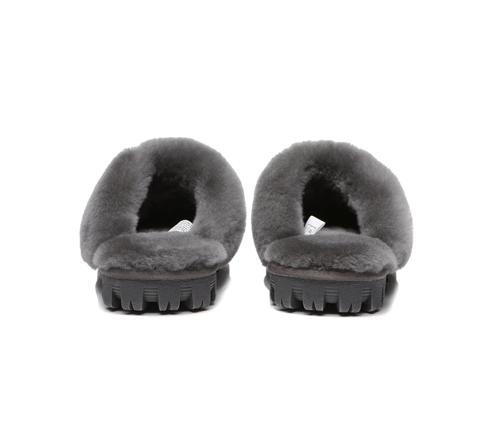 AUSTRALIAN SHEPHERD? UGG Slippers Double Face Sheepskin Wool Scuff Waffle