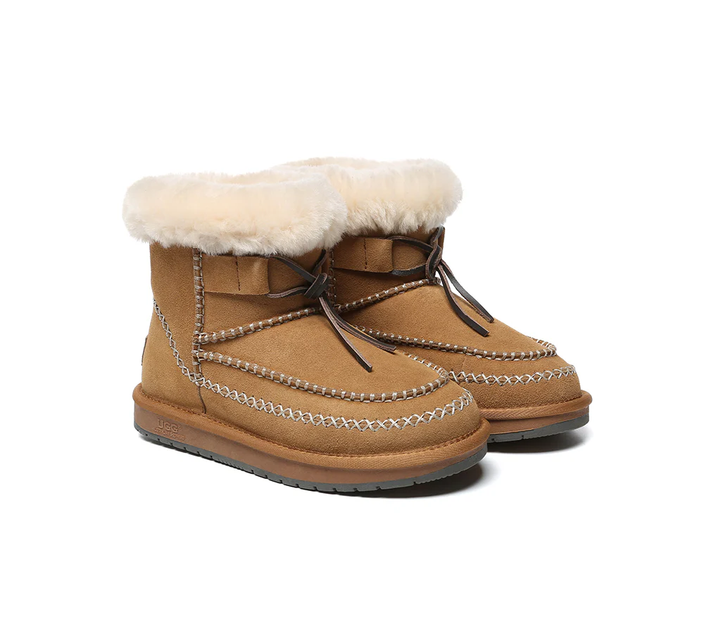 AUSTRALIAN SHEPHERD? UGG Boots Women Sheepskin Wool Ankle Woven Mini Stormy