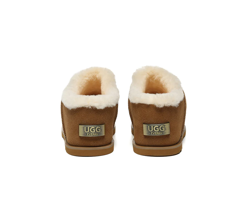 UGG EVERAU? UGG Slippers Sheepskin Wool Chunky Ankle Euro Loaf Pablo