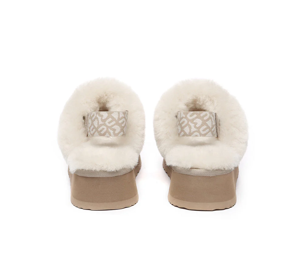 EVERAU? UGG Women Removable Strap Slingback Platform Slippers Forever