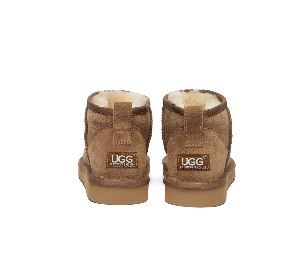 AUSTRALIAN SHEPHERD? UGG Boots Double Faced Sheepskin Wool Ankle Mini Boots Jade